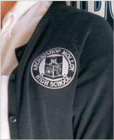 Uniform with embroidered logo